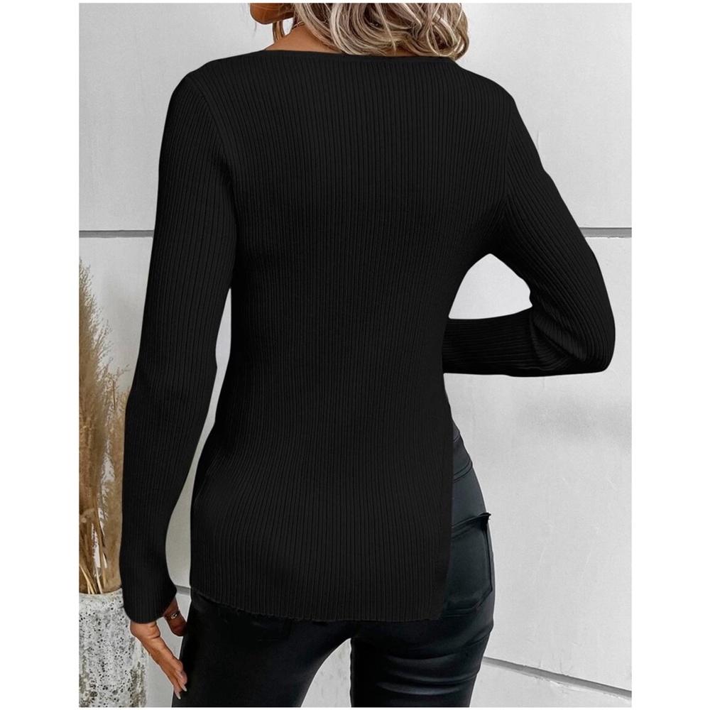 Cozy Ribbed Cable Knit Oversized Sweater Top - Picture 8 of 8